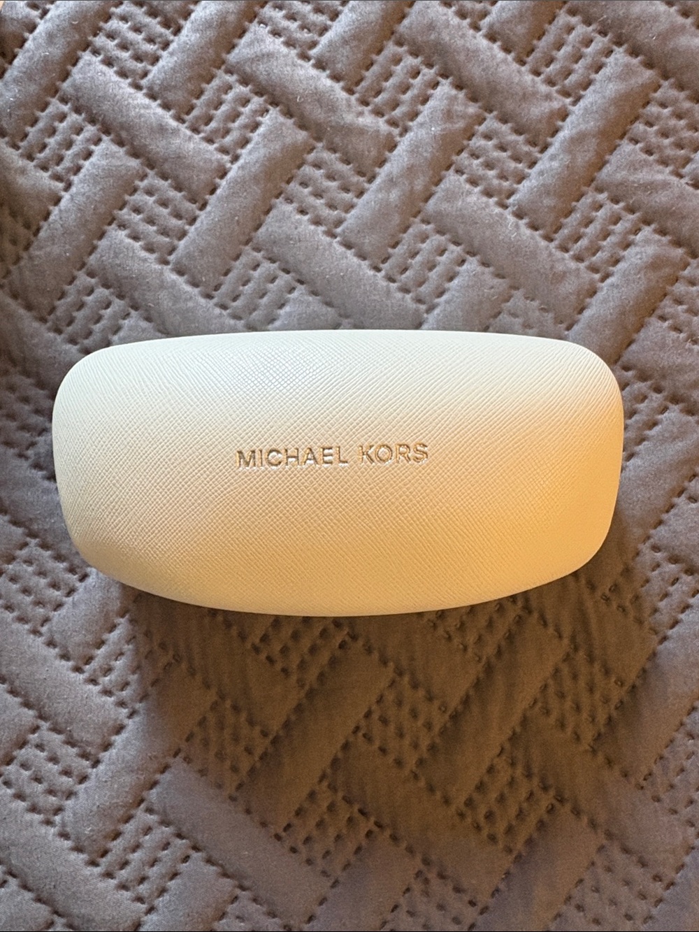 Michael Kors Cream Textured Sunglasses Case